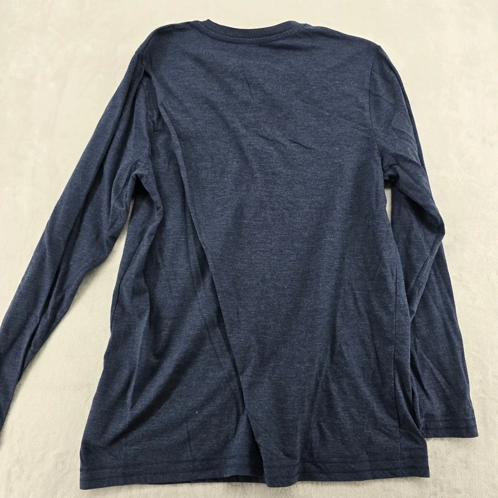 Levi's Henley Mens M Shirt Navy Blue Heather Long Sleeve Three Button
